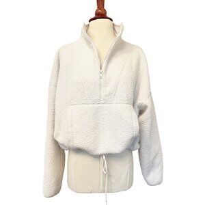 Alo Yoga Double Fleece Half Zip Sherpa with Front Pocket Crop Size M